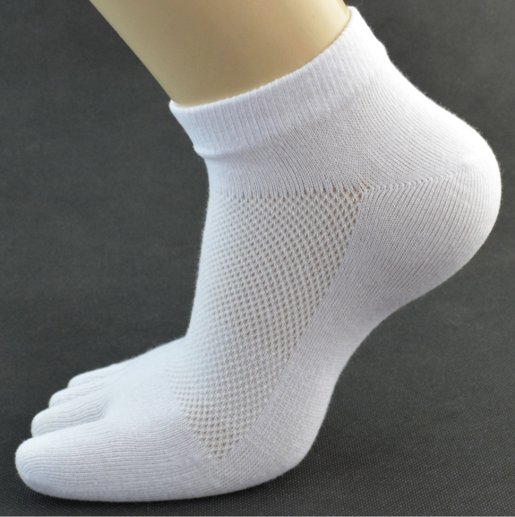 5-6 Pack 100% Cotton Women Low Cut Ankle Five Finger Toe Socks Sport Breathe 5-9