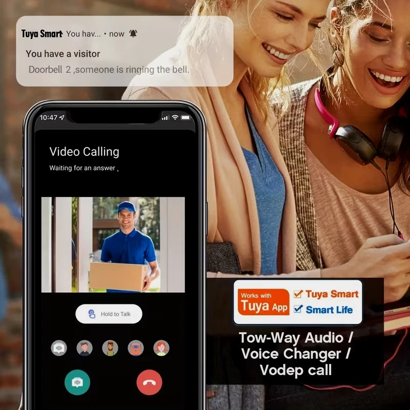 Smart Wireless WiFi Video Doorbell Phone Door Ring Intercom Security Camera Bell