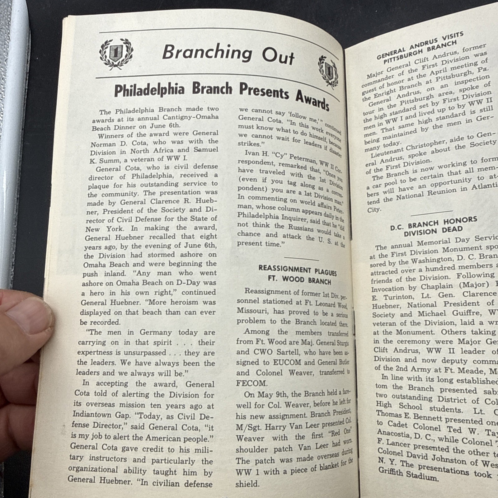 Vintage 1st Infatnry Division Bridgehead Sentinel July 1952 booklet Big Red One