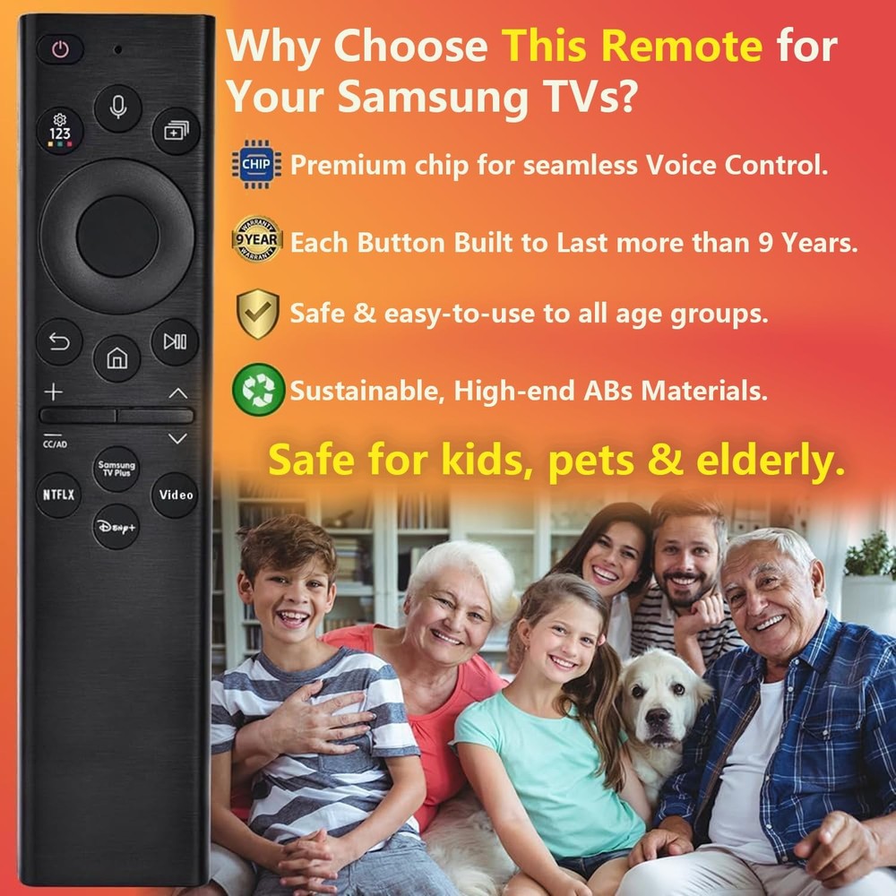 Replacement for Samsung TV Remote, All 2019-2025 Remote Black