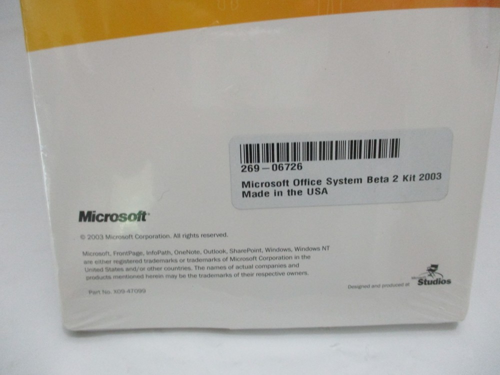 NEW SEALED Microsoft Office System Beta 2 Kit 2003 Software Kit