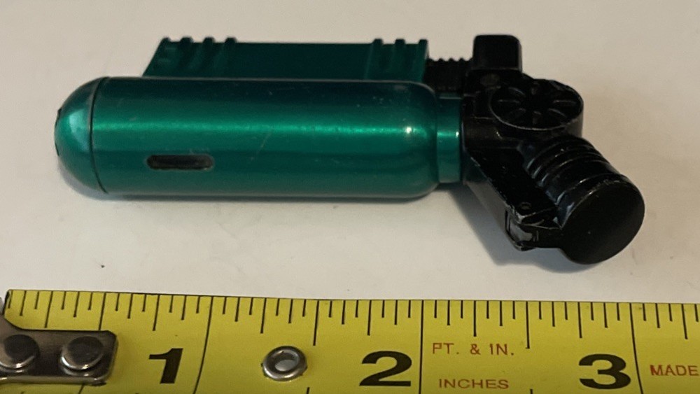 Eclipse Techno Handheld Torch Green Lighter Sparks