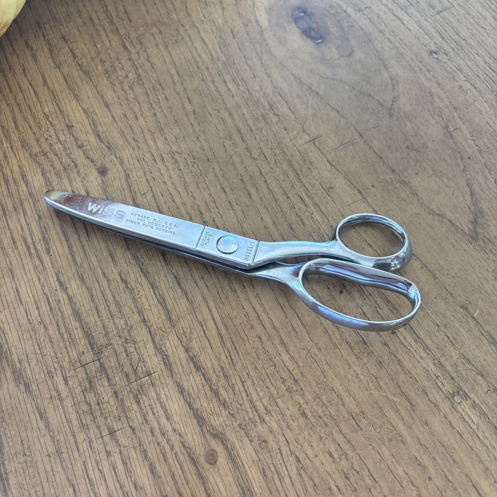 Vintage Wiss Pink-Rite Model E Pinking Shears Scissors - Chrome Plated USA