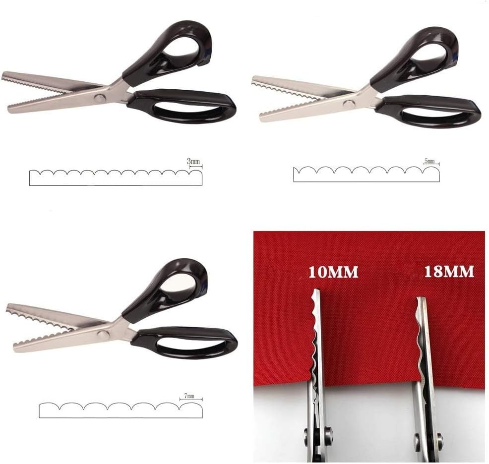 Serrated Scalloped Edge Pinking Shears, Multifunction 7mm,
