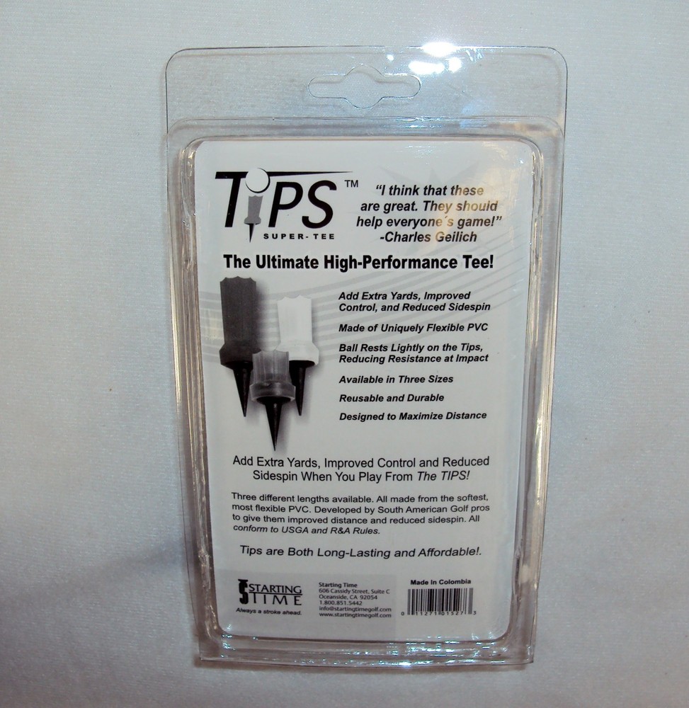 TiPS Flexible Golf Tees, Soft Tees, Three Assorted Sizes, 3 Tees Per Pack