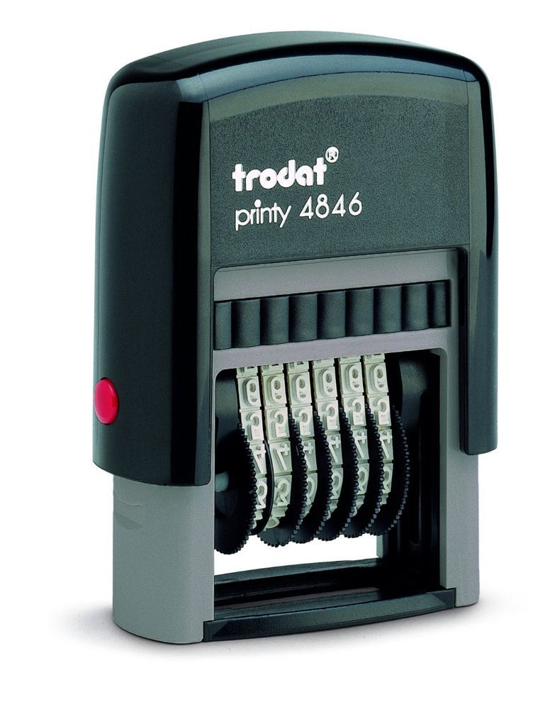 Trodat Printy 4846 Self-Inking 6 Band Number Stamp, Black Ink