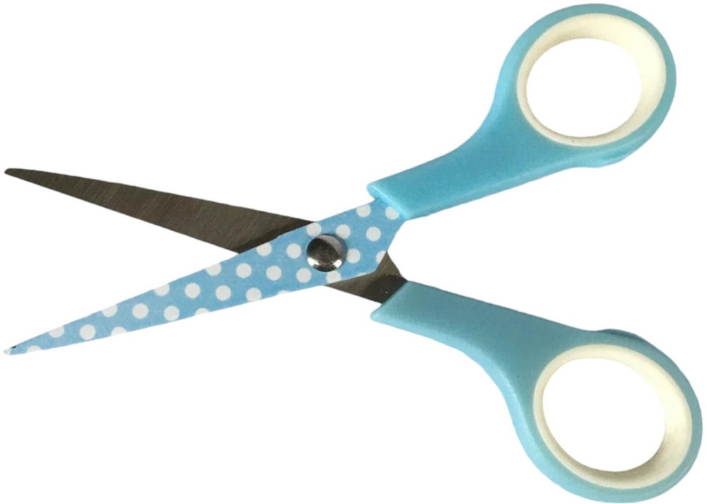 Blue Sewing Machine Scissors and Tape Measure Set