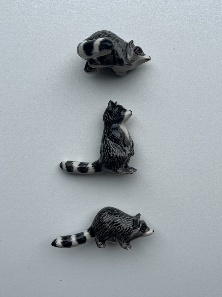 Raccoons Mini Ceramic Figurine Set