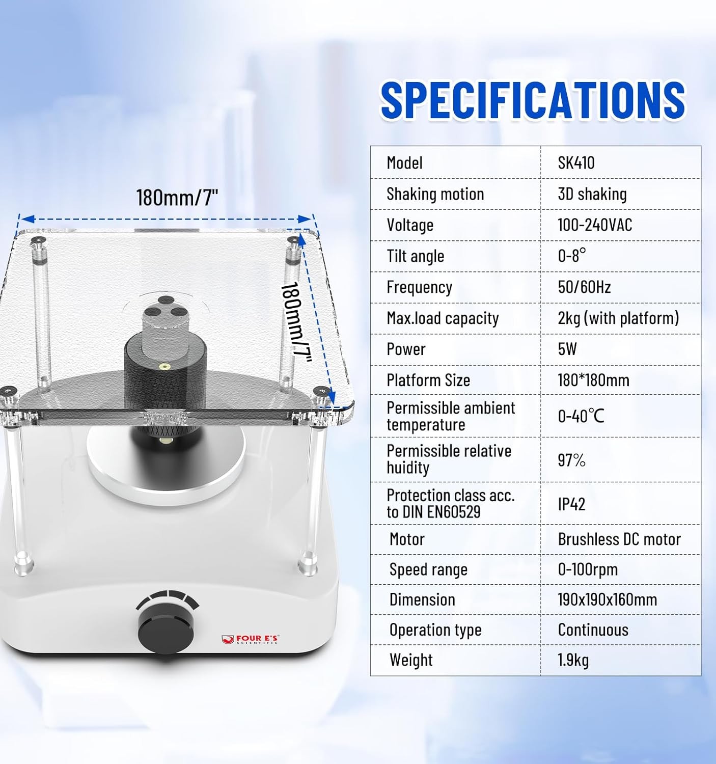 Lab Orbital Shaker Vortex Mixer Lab Mixer Shaker 360°Vibrat Platform Shaker New