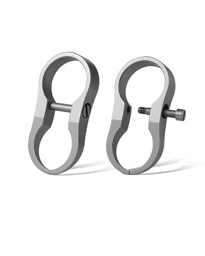 Titanium Alloy Car Key Chain Ring, Mini Key Shackle with Small Grey 2 Pack