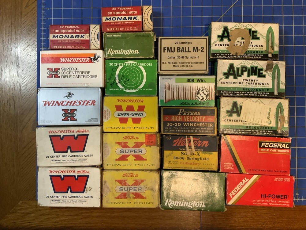 Cartridge Boxes- Vintage - 21 Boxes