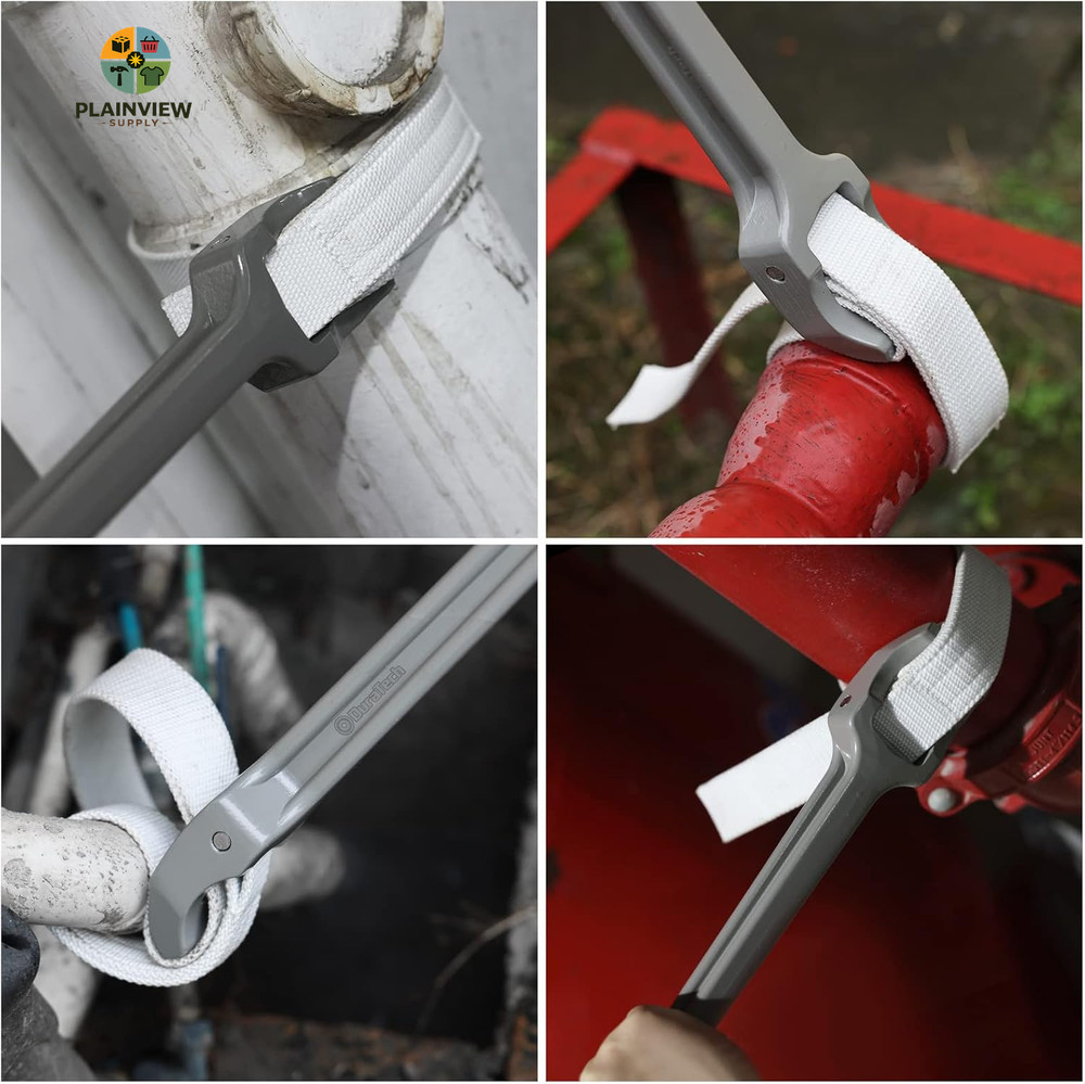Strap Wrench 18" Handle, Adjustable Nylon Strap Pipe Wrenches, Oil Filter Strap