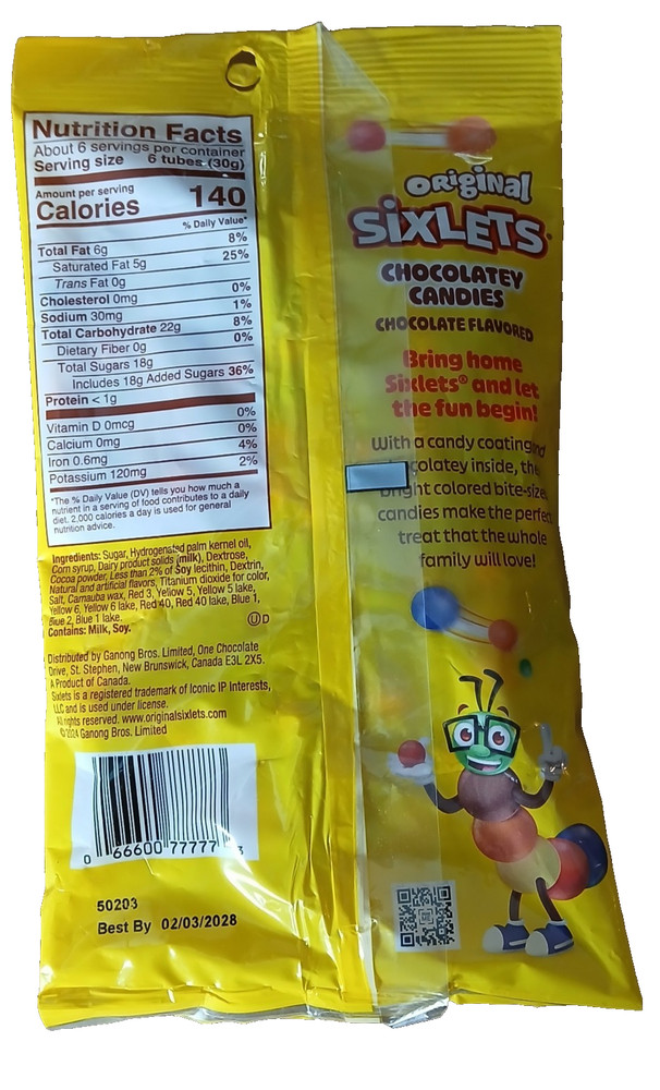 Sixlets Chocolate Hard Shell Candies Nostalgic 1960 Easter Basket Candy 2 Pack