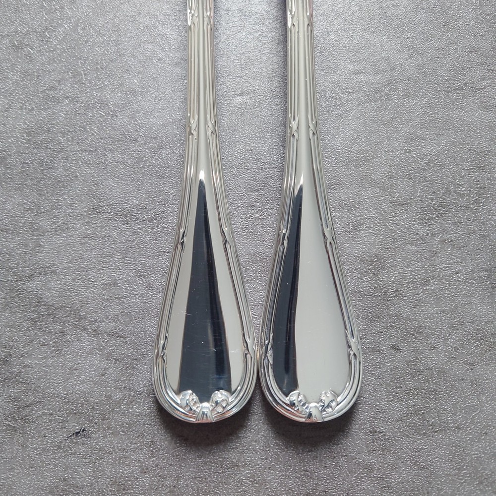 Christofle Rubans Table Fork 2pcs Silverplate Flatware Excellent