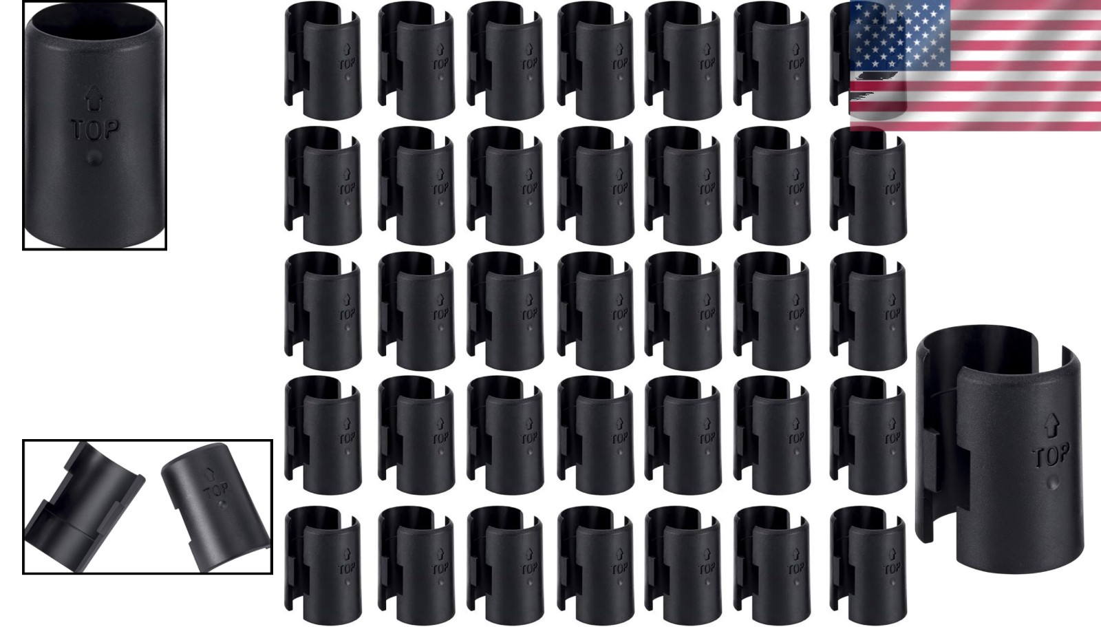 Lightweight Black ABS Wire Shelf Clips – 50-Pack for Strong Shelving Support