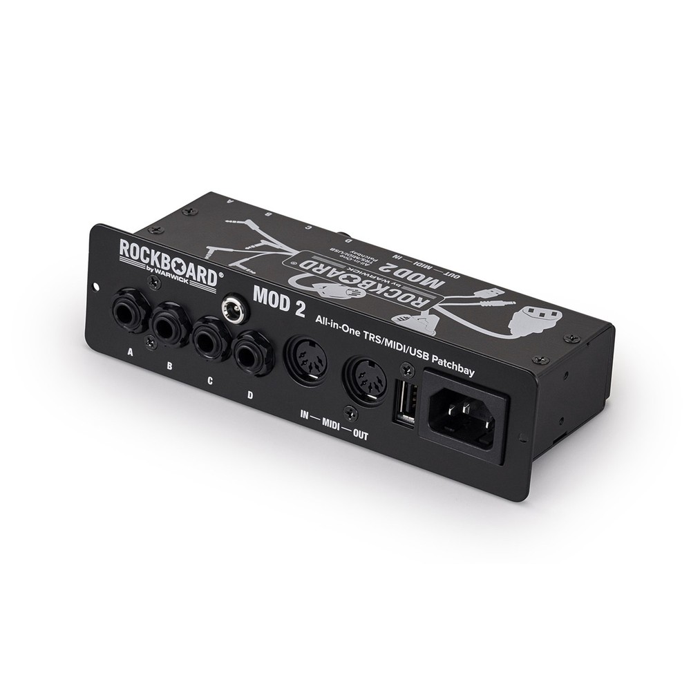 Rockboard MOD2 V2 4xTRS 2xMIDI 1xUSB Pedalboard Patchbay + IEC Power Patch Cable