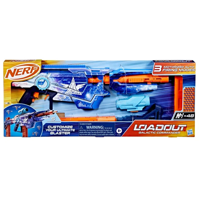 Nerf Loadout Galactic Commander Motorized Foam Dart Blaster, 3 Attachments