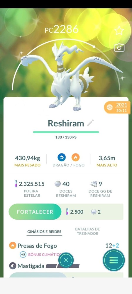 Reshiram shiny pokemon GO (Read Description)