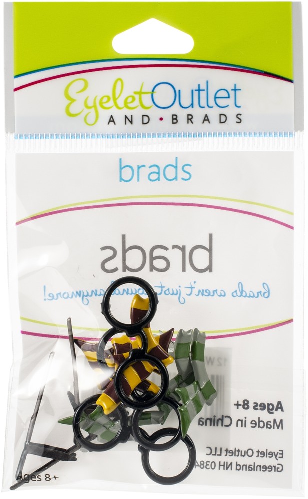 Eyelet Outlet Shape Brads 12/Pkg-Wizard