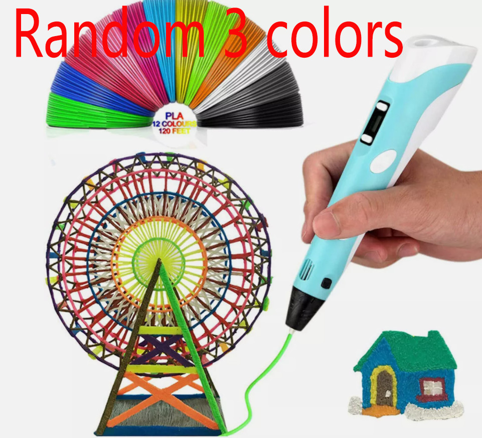 3D Printing Pen Set 3D Drawing Pen with Led Display 3 Color Filament Kid Gift