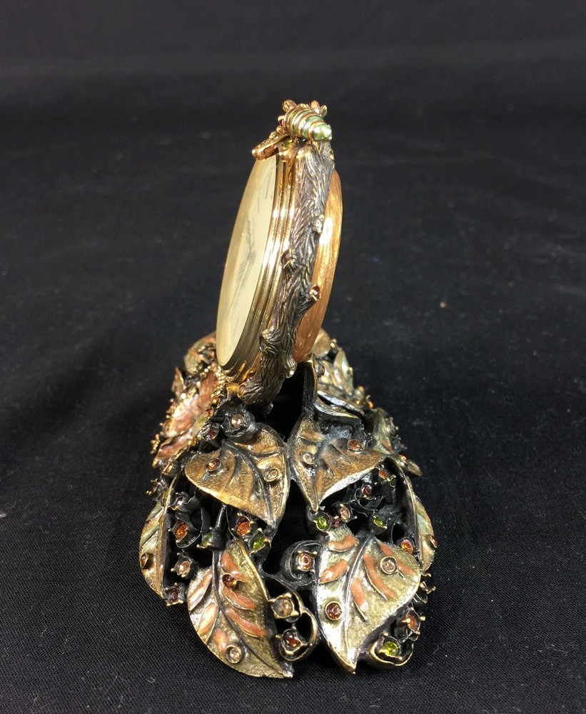 Jay Strongwater Mayfair Leaf & Bee Clock