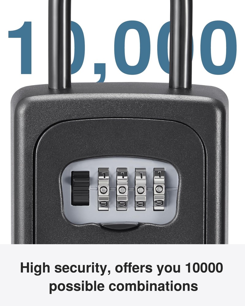 Lock Box Large Key Lock Box Resettable Combination Lockbox Portable Wall Moun...