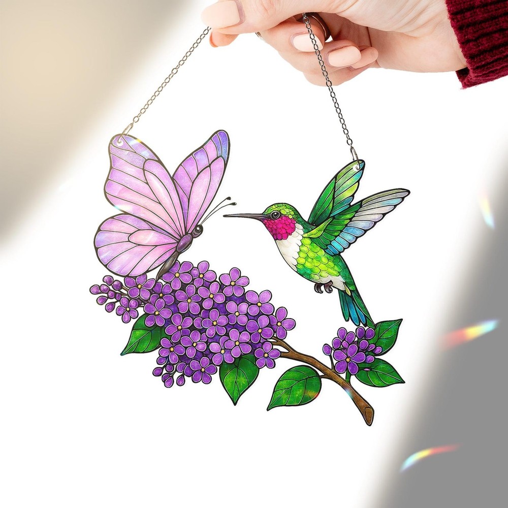 Hummingbirds Acrylic Window Hanging