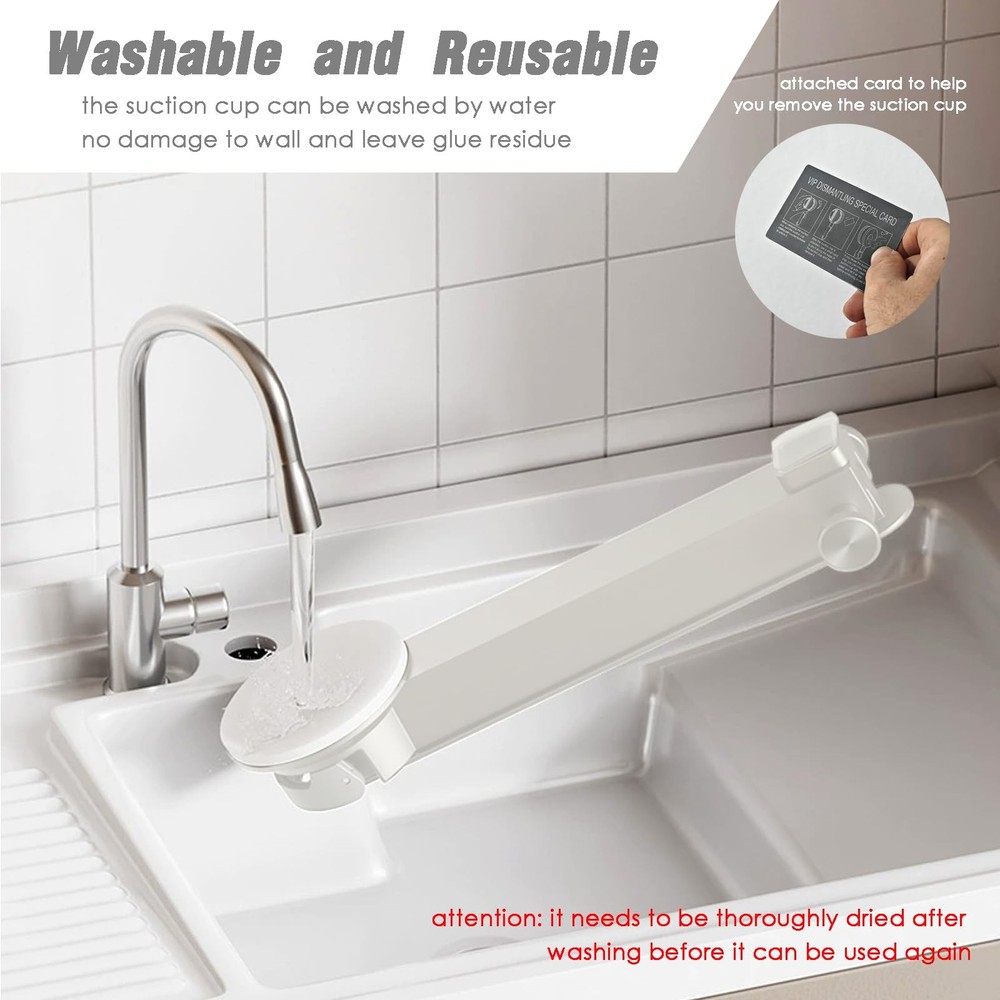 White Foldaway Clothes Wall Mounted Drying Rack with Suction Cup Retractable