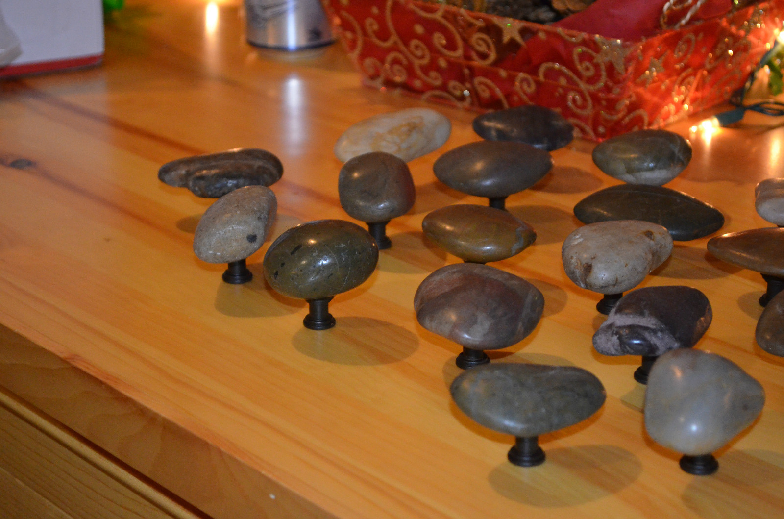 River Rock Cabinet Knobs Pull Handles Stone Rustic