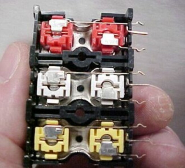 10 RCA Jacks, 6 Position 3 Channel PCB Mount Color Coded, Salvage Freight, New