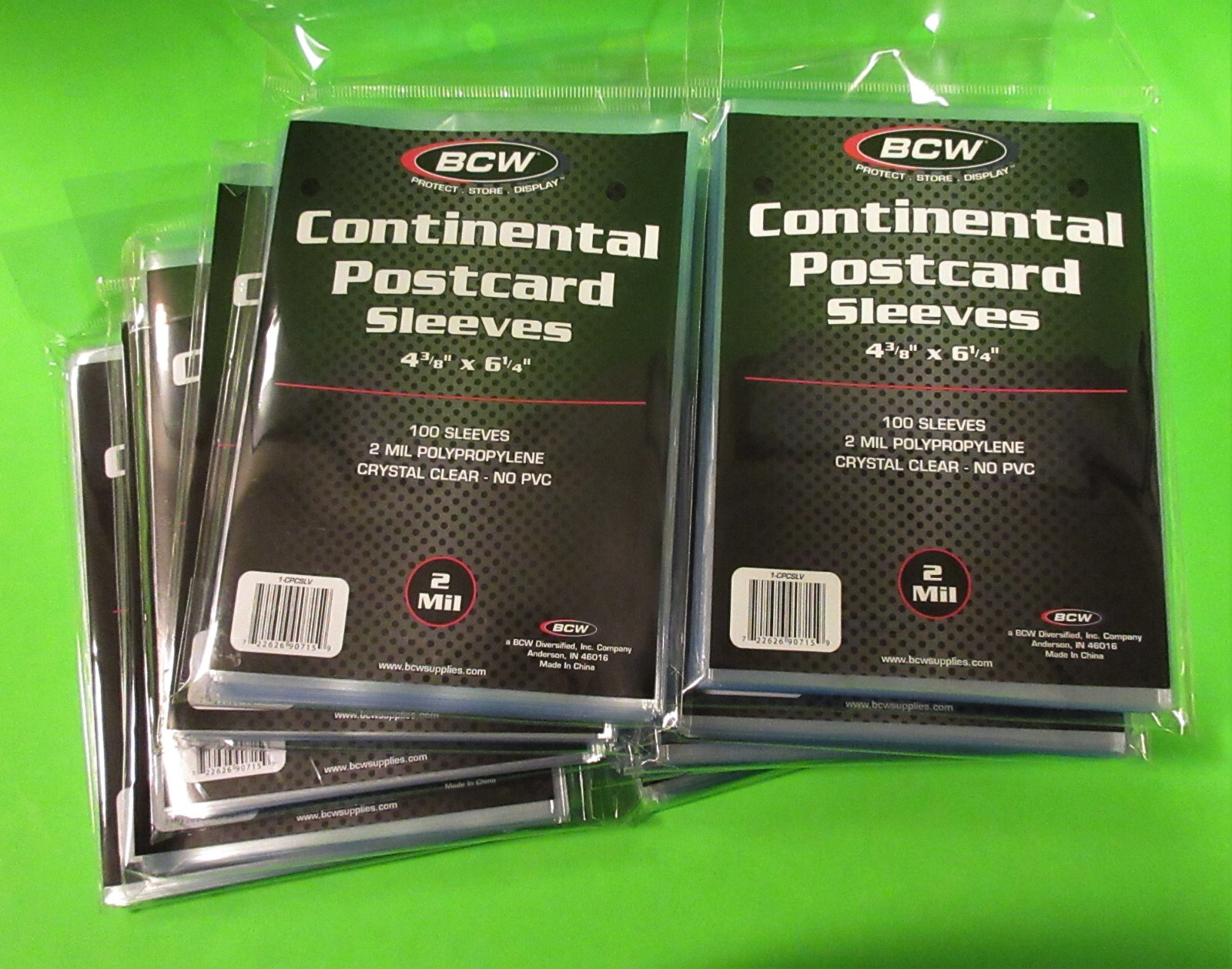1000 CONTINENTAL EUROPEAN POSTCARD SLEEVES, 2 MIL CRYSTAL CLEAR, 4-3/8 X 6-1/4