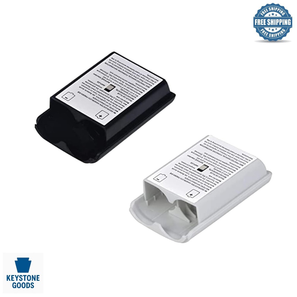 2 Pack Xbox 360 Wireless Controller Battery Covers - Black & White Replacemen...
