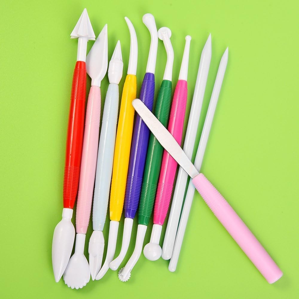10-Piece Plastic Clay Tool Set, Double-Headed Ceramic Pottery Tool Set