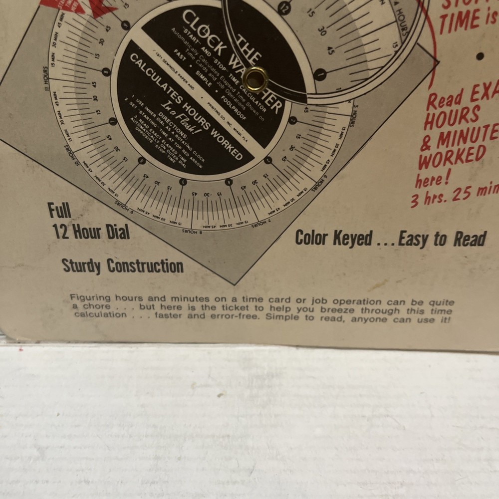 Vintage MANUAL HOURS CALCULATION