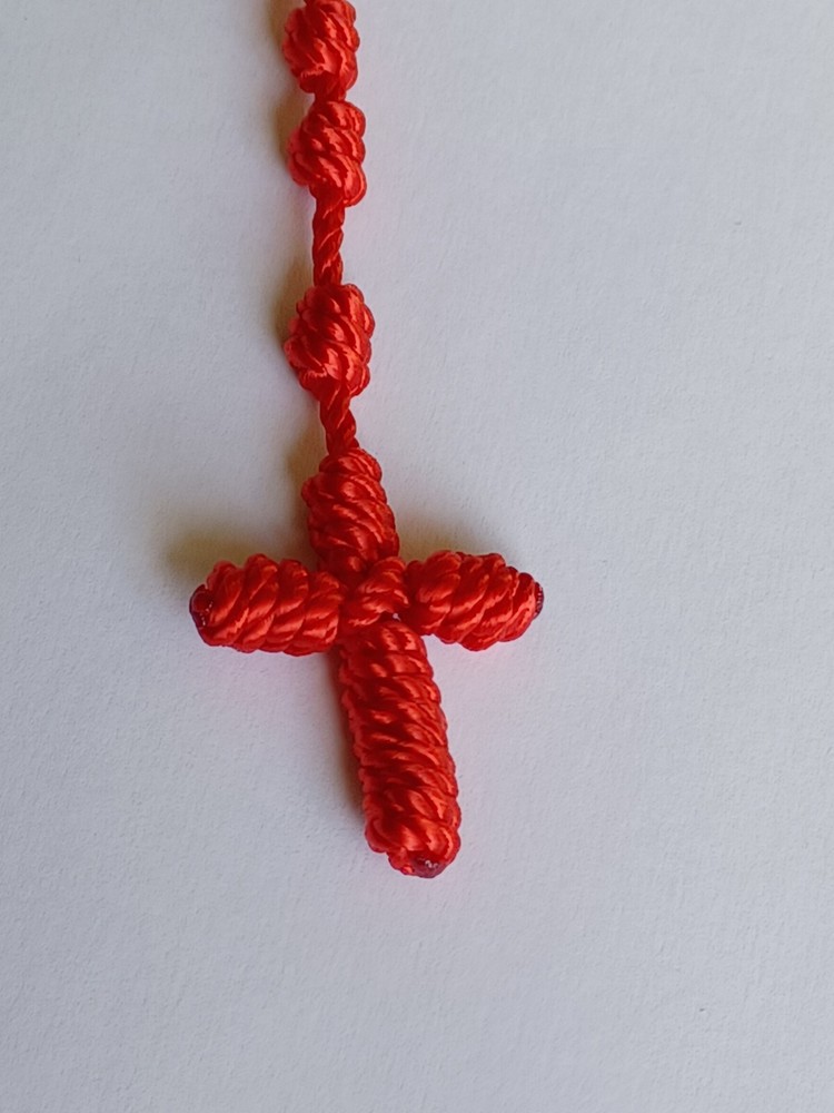 Nylon Rosary Knotted Cord Red