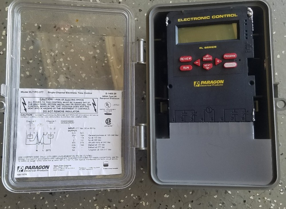 Paragon EL71PC/277 Single-Channel Electronic Timer Controller 120V (I)