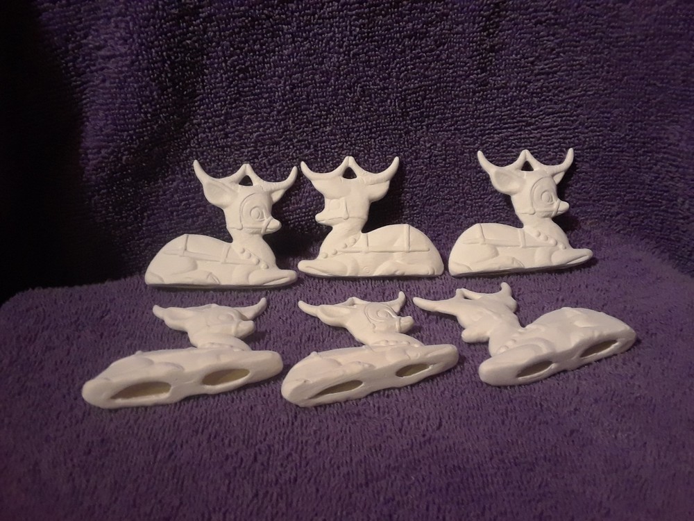Reindeer Ornaments Ceramic Bisque u Paint