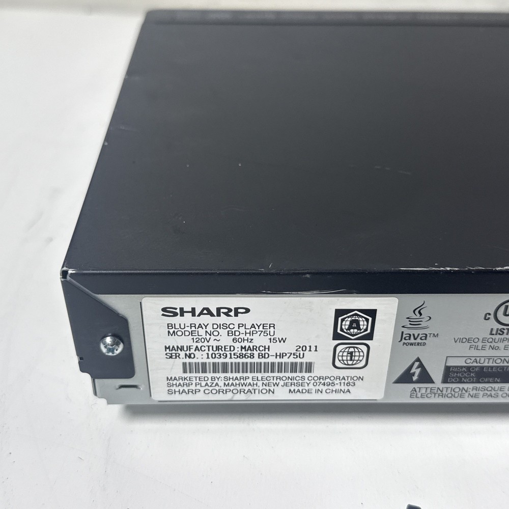 Sharp Aquos BD Blu-Ray Disc Player BD-HP75