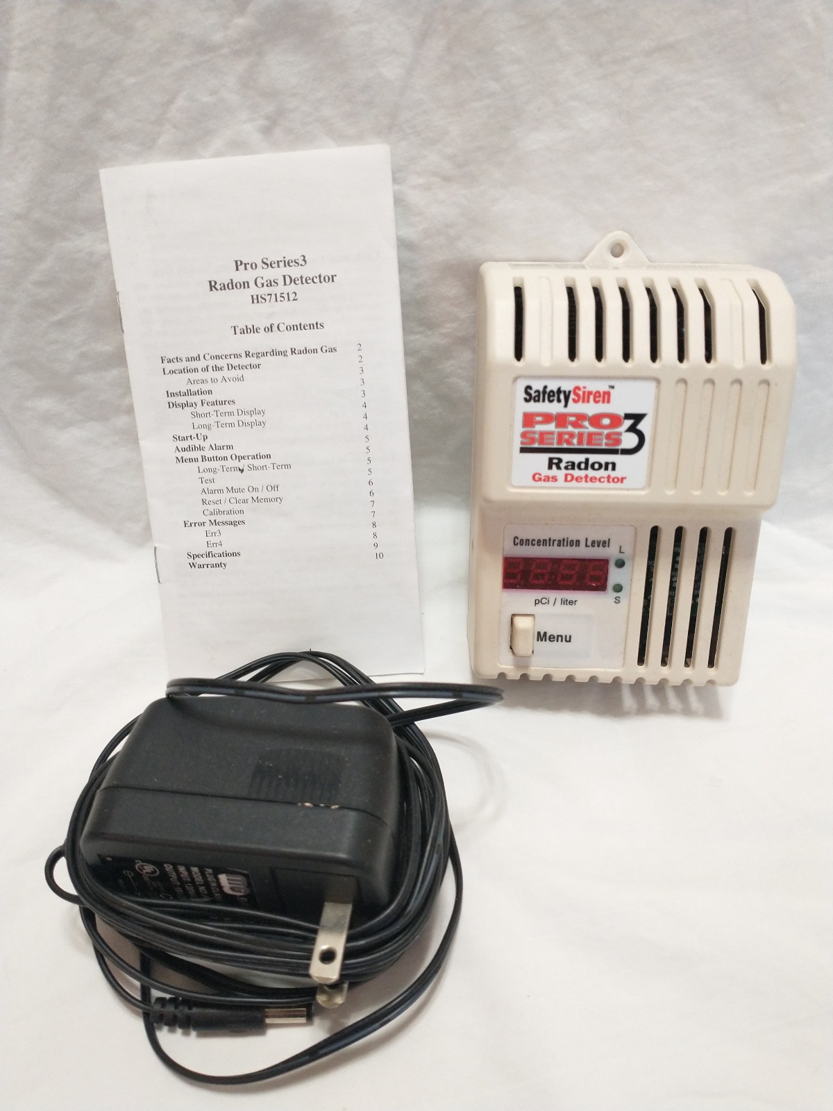 Safety Siren Pro Series 3 Radon Gas Detector HS71512