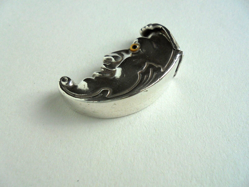 Solid Silver Man ln The Moon Vesta Case