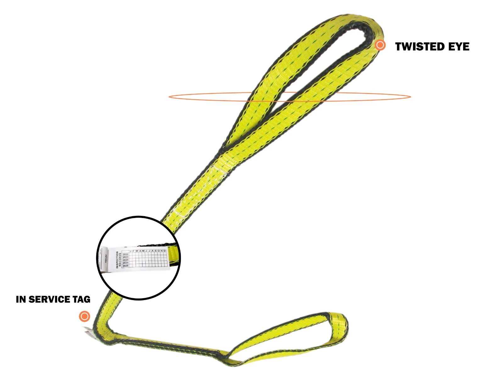 1" Twisted Eye Web Sling Lifting Choker 4 FT - Tow Choker Pull Tagged Pro 4 PCS