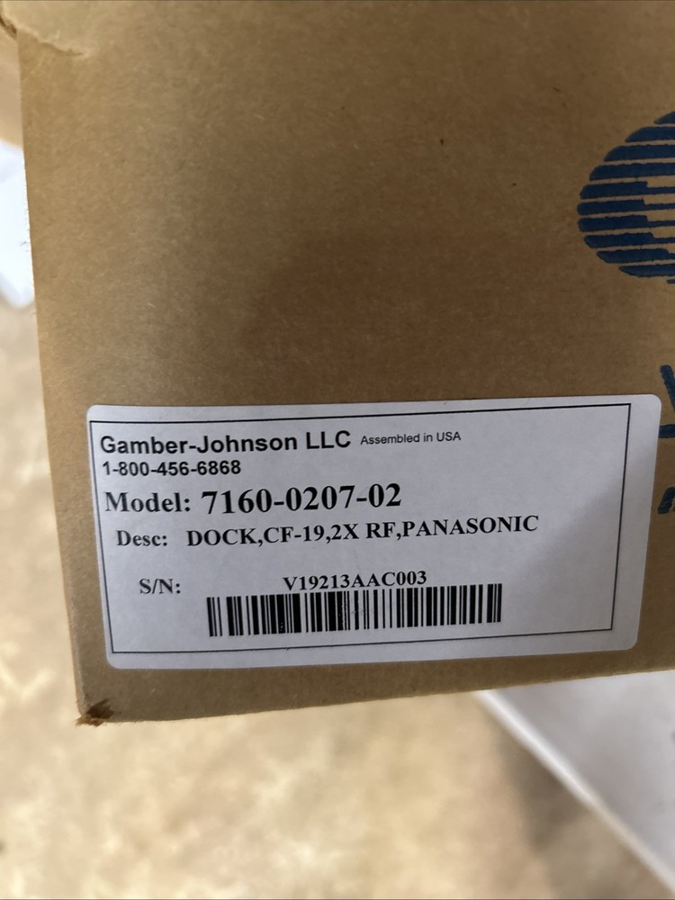 NEW GAMBER JOHNSON DOCK PANASONIC 7160-0207-02