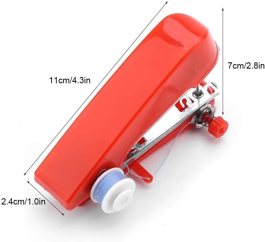 1Set Red Sewing Machine,Handheld Sewings Machine Mini Portable Stitch Manual ...