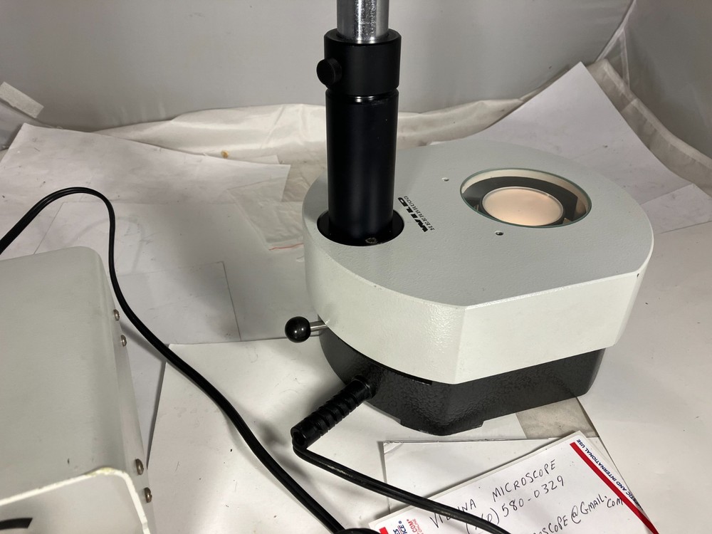 Wild Microscope transmitted light base Stand with Leitz 0- 14v power supply