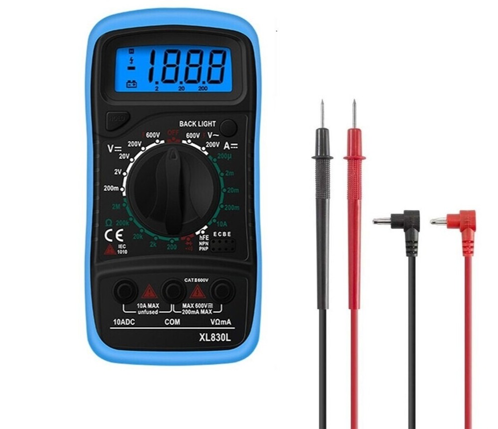 Digital Multimeter AC DC Voltmeter Ammeter Ohmmeter Volt Tester Meter XL830L