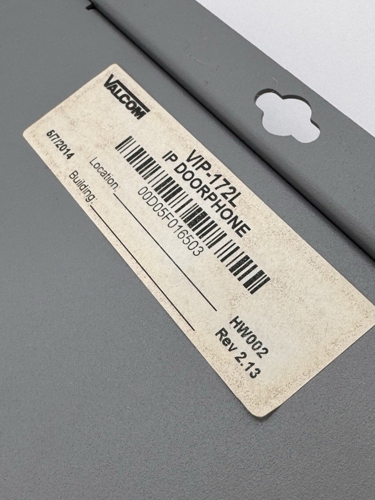 VALCOM VIP-172-LST IP AUDIO ENTRY SYSTEM