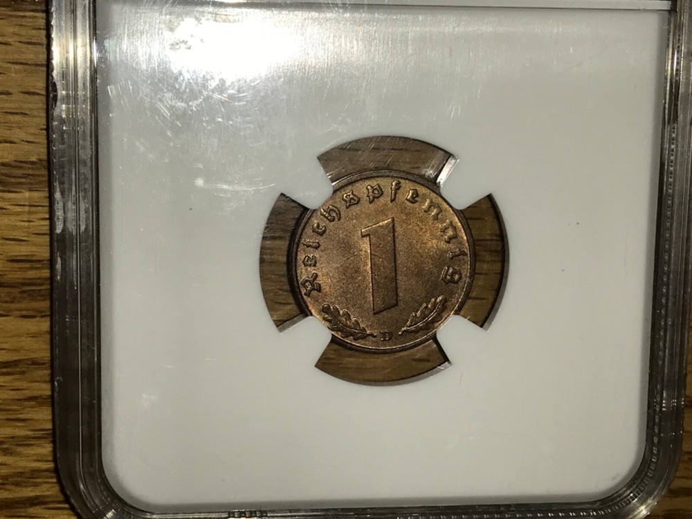 1939D THIRD REICH NGC MS65 Rb 1 Pfennig