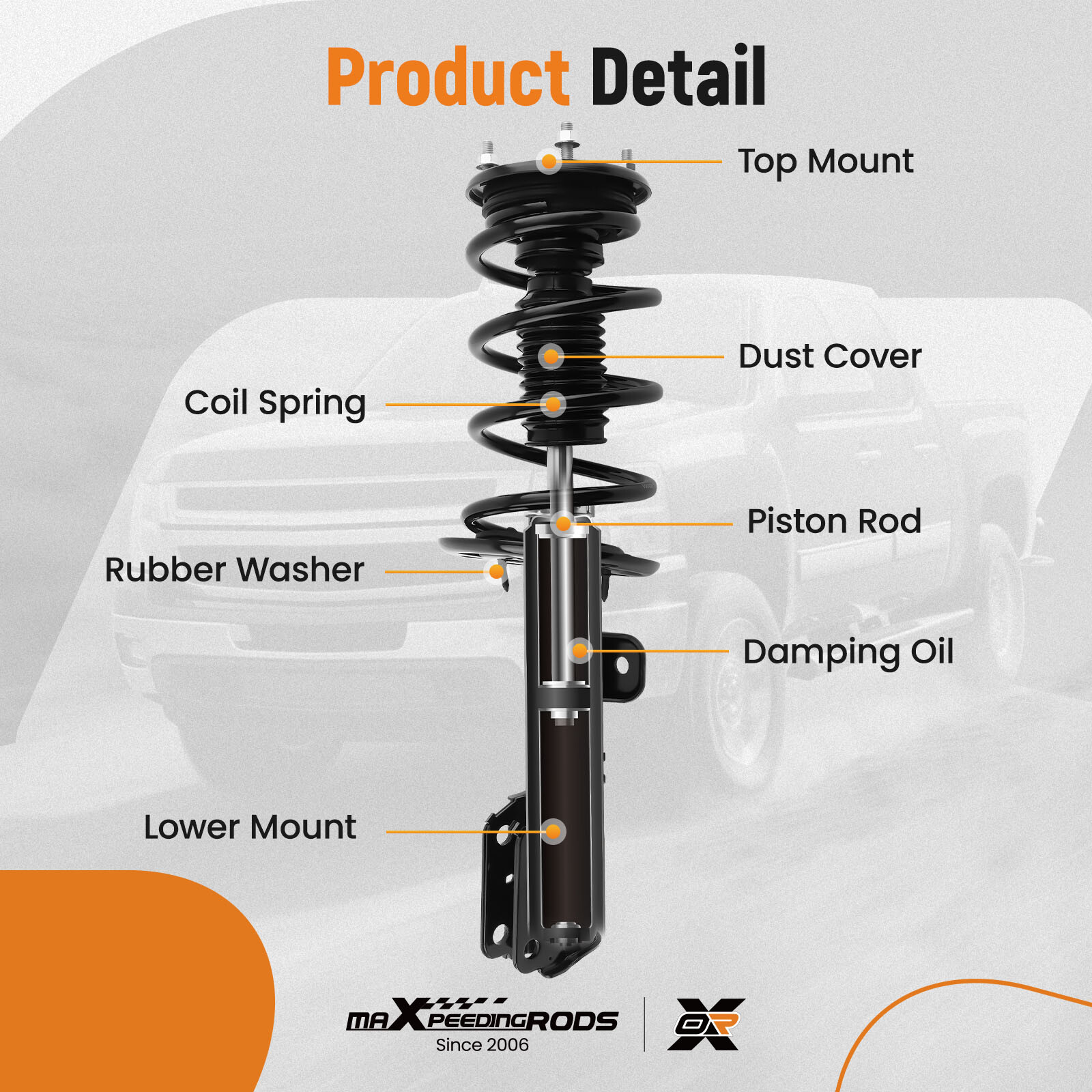 Suspension Front Strut w/ Control Arms Kit for 2013-2019 Ford Explorer 3.5L AWD