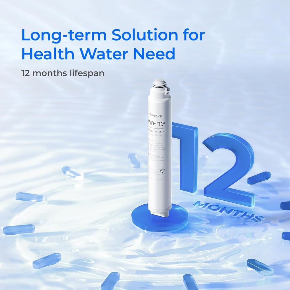 Waterdrop WD-F1G Filter,Replacement for WD-X12-Basic&WD-X8 ReverseOsmosis System