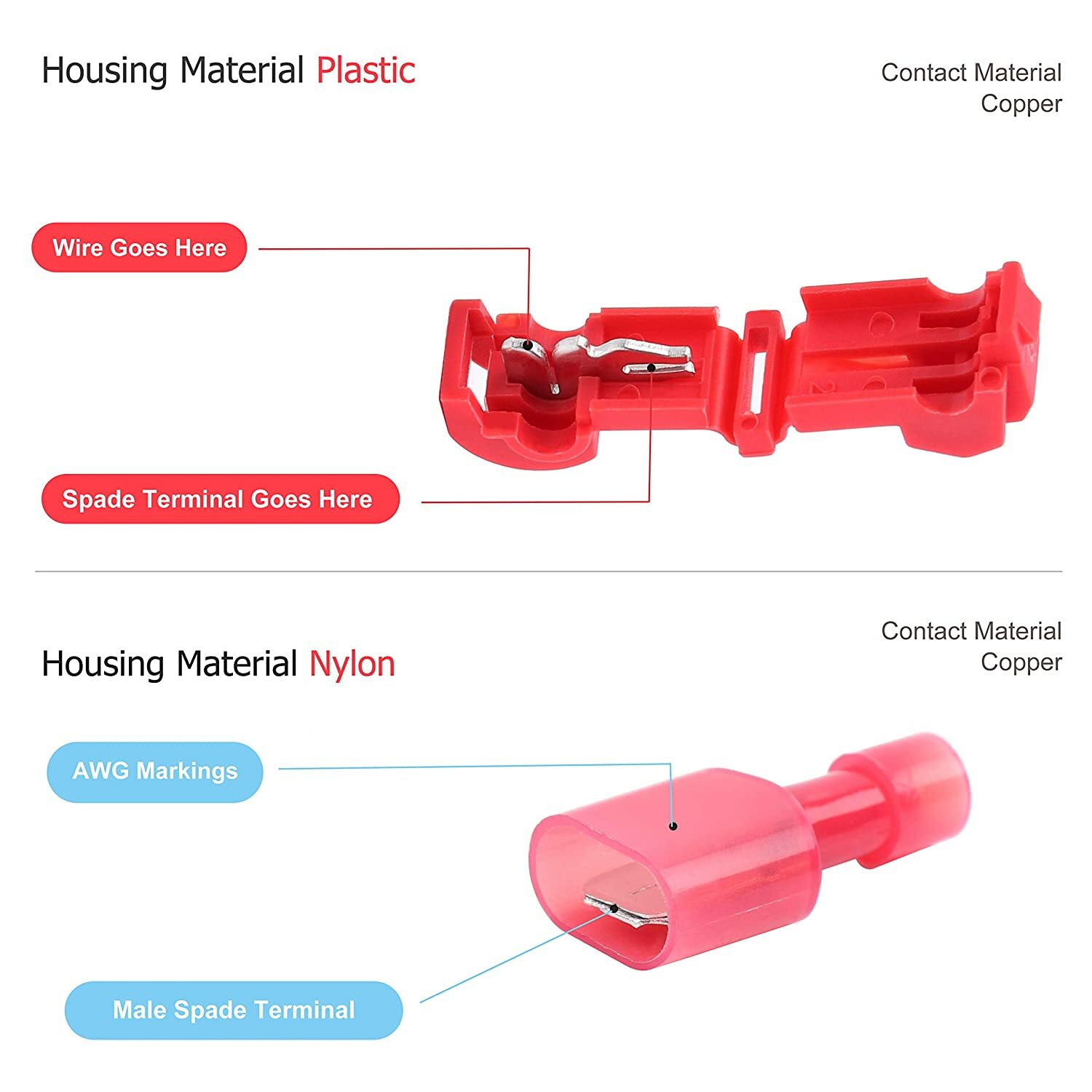 240/60psc T-Taps Wire Terminal Connectors Insulated Quick Splice Combo Kit